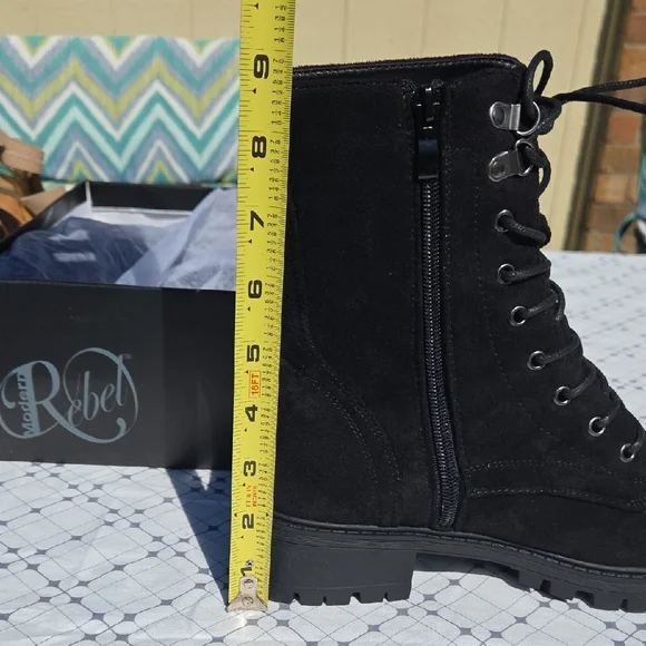 Modern Rebel Black Lace Up Boots - Picture 8 of 9